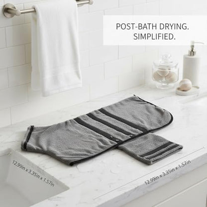 Dog Drying Robe, Absorbent Microfiber Pet Towel Wrap with Leg Openings for Small Dogs - color: Dark Gray