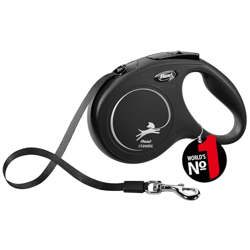 Automatic Leash Flexi New Classic M 5 M Black Tape - color: Multi, size: Medium (5m)