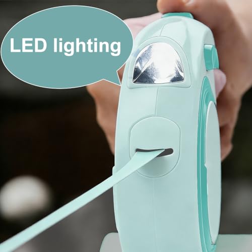 16Ft Retractable Dog Leash with LED Light, Pet Walking Leash Strong Nylon Tape to 110lbs 360° Tangle-Free One-Handed Brake, Pause, Lock - Olive Green