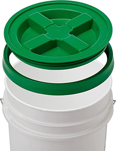 GAMMA2 Gamma Seal Lid - Pet Food Storage Container Lids - Fits 3.5, 5, 6, & 7 Gallon Buckets, Green, Made in USA (Pack of 12) - color: Green, size: Fits 3.5, 5, 6, & 7 Gallon Buckets (Pack of 12)