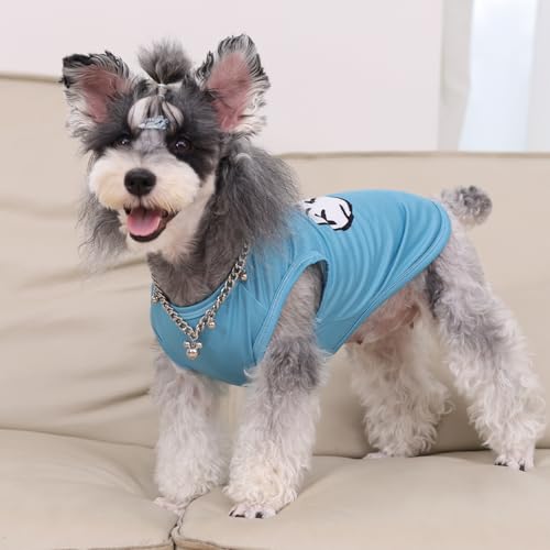 CuteBone Dog Shirts 2-Pack Soft Pet Clothes Breathable Summer Vest for Small Puppy and Stretchy Cat Apparel - color: Boy thing 1 thing 2, size: Medium