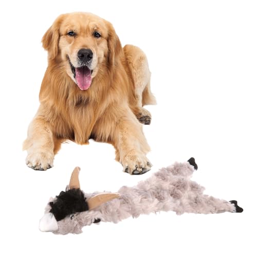 SPOT Skinneeez Crinklers Stuffless Goat Dog Toy, 23 Inch Plush with Crinkle and Squeaker, Tug Toy for Medium and Large Dog Breeds - style: Large Goat