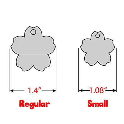 Personalized Dog Tag with 5 Lines of Custom Deep Engraved Durable Stainless Steel Pet ID Name Tag Designer Small Size Flower - size: Small, style: Flower