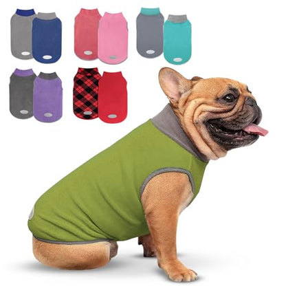 cyeollo 2 Pack Dog Sweater Fleece Vest Dog Sweatshirt Reflective Lightweight Doggie Clothes for Small Dogs Boy Girl Pet Apparel, Grass Green & Grey M - color: Grass Green & Grey, size: Medium