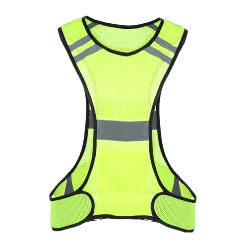 Ptwola Reflective Running Vest High Visibility Running Gear with Large Pocket Night Lightweight Reflective Safety Vest - color: Green