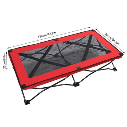 Elevated Dog Bed, Foldable Portable Quick 3-Second Setup Bed, Portable Cot with Breathable Mesh Fabric for Outdoor Travel Camping (S) (S) (L)