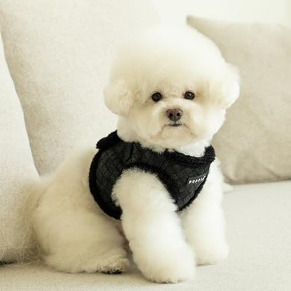 Puppia Douglas Vest Dog Harness Step-in Warm Winter Diamond Pattern for Small and Medium Dog, Black, X-Large - color: Black, size: X-Large