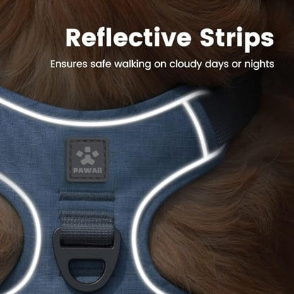 Pawaii No Pull Dog Harness with Pet ID Tag,Reflective Strips No Choke Front O Ring Breathable Mesh Adjustable Soft Padded Pet Vest with Easy Control Handle for Small Dogs | Built for safer walks with a QR Pet ID Tag, front no pull clip, reflective trim, c