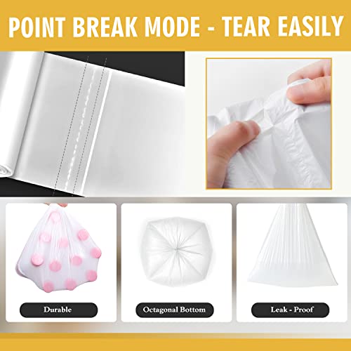 105 Count Small Trash Bags, 4 Gallon Garbage Can Liners | Leak-Proof & Strong, Unscented Wastebasket Clear Plastic Trash Bags for Bathroom, Bedroom, Cleaning Supplies (15 Liter) - size: 1 Count (Pack of 105), style: 4 Gallon