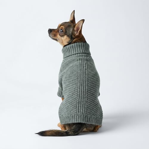 Fitwarm Dog Turtleneck Sweater, Thermal Knitted Pet Coat, Dog Winter Clothes for Small Dogs, Cat Apparel, Heather Grey, XSmall - color: Heather Grey, size: X-Small
