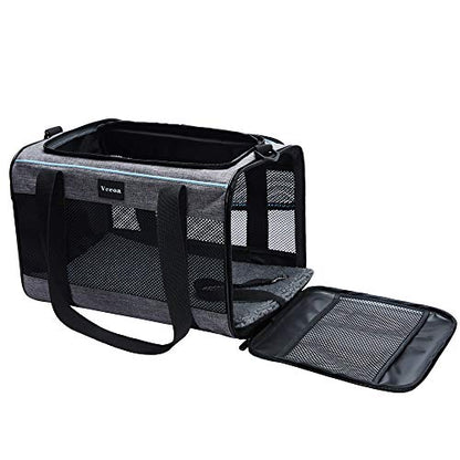 Vceoa 17.5x11x11 Inches Cat, Dog Carrier for Pets Up to 16 Lbs, Soft-Sided Cat Bag Animal Carriers Travel Puppy Carry As a Toy of Fabric Pet Home - size: 17.5"L x 11.0"W x 11.0"H
