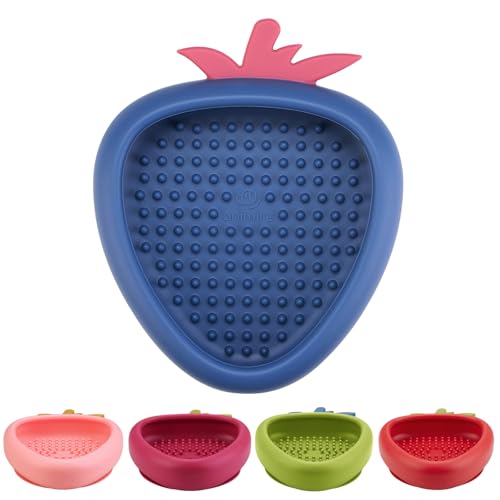 Freeze Dog Lick Bowl, Animire Non-Slip Slow Feeder Lick Mat for Dogs, Silicone Dog Enrichment Bowl for Distraction Anxiety Relief Boredom, BPA Free, Dishwasher Safe(Dark Blue,L) - color: B- Dark blue, size: L