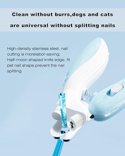 Cat Dog Pet Nail Clippers with Light, Llluminates Cat Dog Nails Or Bloodline, Safety Pet Nail Clipper for Dogs, Cats, Rabbits, Sharp, No Nail Splitting(Blue) - color: Blue