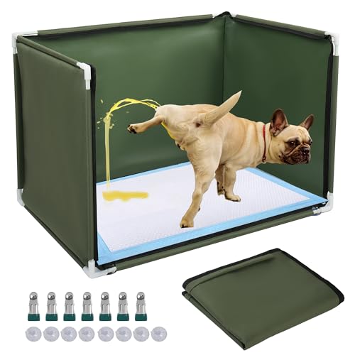 Dog Pee Pad Holder with High Walls,Waterproof Puppy Litter Box,Foldable Indoor Dog Potty,No Spill Pet Toilet for Small/Medium Puppy, Easy Clean,Army Green (24"x17.7"x17.7") - size: 24"x17.7"x17.7"