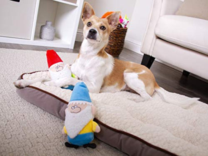 goDog (2 Count) Magical Creatures Garden Gnome Squeaky Plush Dog Toy, Chew Guard Technology - Red/Blue, Small - size: Small, style: Garden Gnomes, 2-Pack