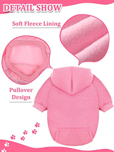 Syhood 4 Pieces XXS Dog Sweaters Dog Hoodie Clothes with Hat for Small Dogs Puppy Pet Winter Warm Hoodies Coat Sweater Shirt Chihuahua Clothes with Pocket - size: XXS