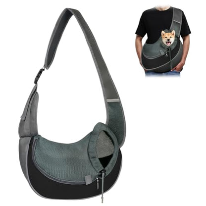 Dog Sling Carrier, Mesh Breathable Puppy Sling with Soft Adjustable Widen Padded Strap, Hand-Free Dog Purse Carriers for Small Dogs Cats, Pet Carrier Backpack for Travel Outdoor, Black - color: Single Bag-Black-Large