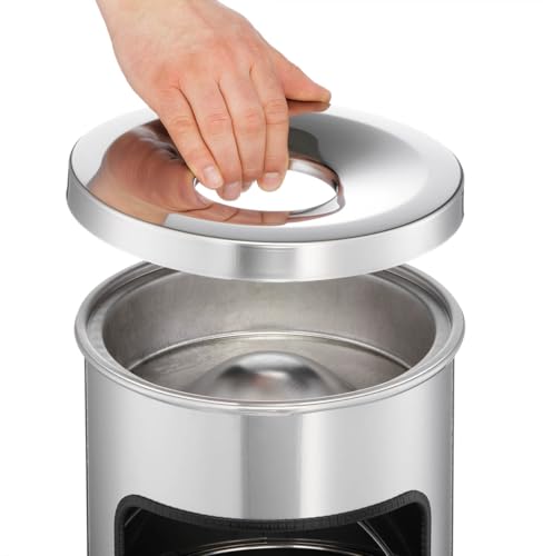Durable Metal Round Waste Bin Charcoal with Ashtray Top | Bin Capacity 17 Litre | Ashtray Capacity 2 Litre | Perfect for Sheltered Outdoor Areas Such As Smoking Areas - color: Anthracite