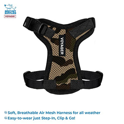 Best Pet Supplies Voyager Step-in Lock Pet Harness w Reflective Pet Leash Combo Set with Neoprene Handle 5ft - Supports Small, Medium and Large Breed Puppies/Cats - Army/Black Trim, XXS - color: Harness Leash Set (Army/Black Trim), size: XXS (Chest: 11.5