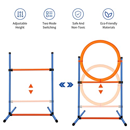 Dog Agility Training Equipment, 60-piece Dog Obstacle Course Training Starter Kit Pet Outdoor Game with Tunnel, Agility Hurdle, Weave Poles, Jump Ring, Pause Box, Toy Balls and Storage Bag - size: 5 PCS SET with Tunnel