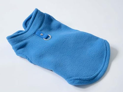 JACKO & CO - Fleece Vest Dog Sweater with Leash Ring - Soft, Warm & Lightweight Pullover Coat for Small & Medium Dogs, Puppies & Cats - Cozy Fall/Winter/Spring Pet Jacket (Blue, Small 4-6lbs) - color: Blue, size: S (4-6lbs)