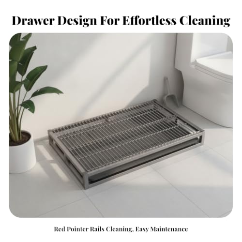 Slatted Dog Potty Open-Grid Surface Drawer-Style Dog Toilet Drainage Design Puppy Potty Tray, Small 52cm 35cm - size: Small 52cm 35cm