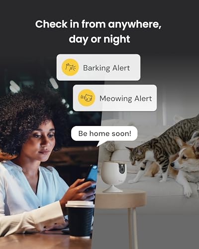 Furbo Mini Pet Camera: Basic See & Talk Features, No AI Alerts, No Subscription Required, Pet Security Cam w/Barking/Meowing Alerts, Rotating View, 2-Way Audio, Smart Home Monitoring - style: Mini Camera
