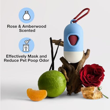 VETRESKA Dog Poop Bag with Dispenser, Leak Proof and Extra Thick Pet Waste Bags for Dog Walking and Cat Litter, Rose & Amberwood Scented, 105 Count - size: 1 Count (Pack of 105), style: Mist and Merlot