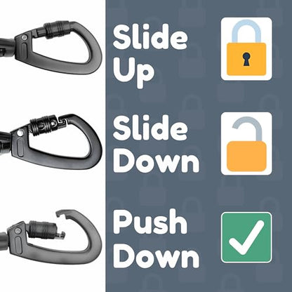 6 Foot Dog Leash, Two Extra Padded Handles, Locking Carabiner Clip, Reflective for Night Visibility, Weatherproof, Heavy Duty Rope Leash, Roam Gear (Black) - color: Black
