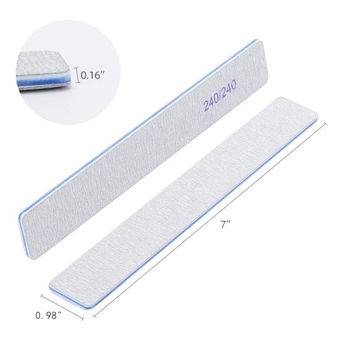 25 Count 240/240 Grit Nail Files for Natural Nails, Double Sided Emery Boards Fine Grit Nail File Manicure Tools - size: 240/240 Grit(25 Count)