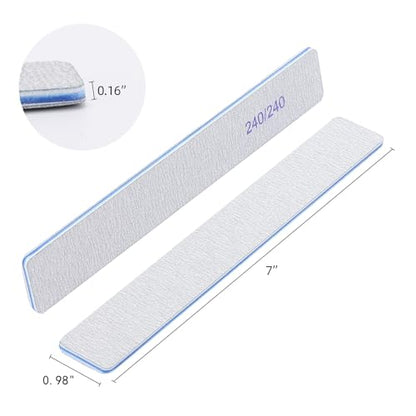 25 Count 240/240 Grit Nail Files for Natural Nails, Double Sided Emery Boards Fine Grit Nail File Manicure Tools - size: 240/240 Grit(25 Count)