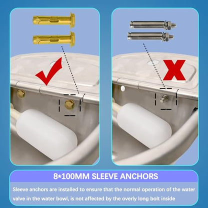 Automatic Dog Water Dispenser with Drain Hole & Drain Valve, Stainless Steel Auto Dog Water Bowl with 2 Float Valves, Hose Quick Connect Fitting, for Livestock, Chicken, Horse (1 Gallon) - size: 1 Gallons