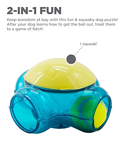 Outward Hound Tennis Maze Craze Interactive Squeaky Dog Toy, Blue - color: Blue Tennis Maze Craze, size: One-Size, style: Single