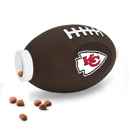 Pets First NFL Kansas City Chiefs Football Treat Dispensing Toy for Dogs, Cats - Interactive Fun, Natural Rubber Toy - color: Kansas City Chiefs