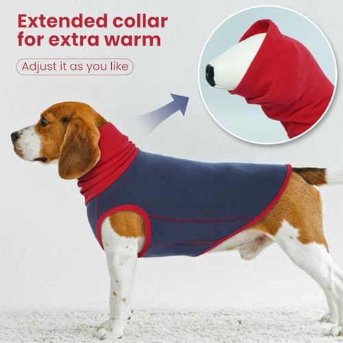 Dog Sweater,Dog Fleece Jacket Vest,Stretchy Pullover Soft Dog Sweatshirt, Lightweight Turtleneck Dog T-Shirts,Pullover Dog Pajamas,Stylish Pet Outfits,Warm Dog Winter Coat for Small Medium Large Dogs - color: NavyBlue, size: X-Small