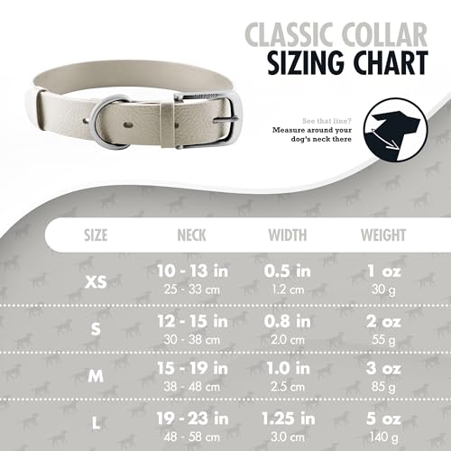 Tuff Pupper Classic Heavy Duty Dog Collar | 10x Stronger Than Leather | 100% Waterproof & Odor Proof Dog Collar | Tough Rust-Proof All Metal Hardware - color: Snow White
