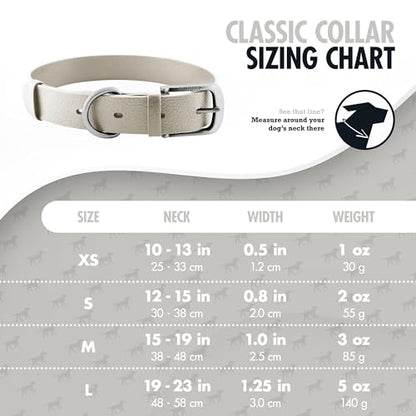 Tuff Pupper Classic Heavy Duty Dog Collar | 10x Stronger Than Leather | 100% Waterproof & Odor Proof Dog Collar | Tough Rust-Proof All Metal Hardware - color: Snow White
