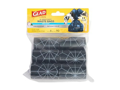 Glad for Pets Extra Large Scented Dog Poop Bags Heavy Duty Tear-Resistant Pet Waste Pickup Bags Fresh Scent Easy-Tie Handles Walking Camping Travel 90 Count 48 Pack Bulk Season Dog Walking Supply - size: 90 Count (Pack of 48)