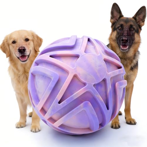 Dog Balls for Large Dogs, 7'' Large Dog Ball, Durable Outdoor Fetch Toy, Bouncy Floating Water Ball, Interactive TPR Foam Dog Toy for Large Breeds, Gentle on Teeth, Pink & Purple Ombre - color: Pink & Purple Ombre