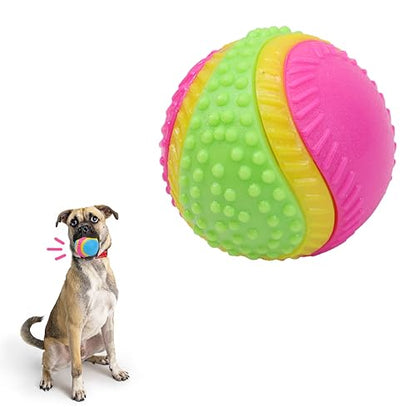 SPOT Sensory Ball for Soft Chewers - Stimulates All 5 Senses, Bell & Squeaker Sounds, Raised Nubs Clean Teeth, High Contrast Fetch Toy, Beef Scented, Durable TPR Rubber Ball, 2.5-inch - size: 2.5 inch (Pack of 1)