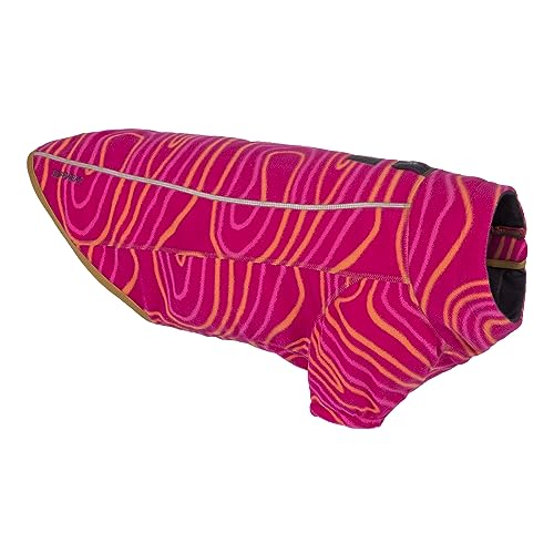 Ruffwear, Climate Changer Fleece Dog Jacket, Sleeved Silhouette for Core Heat, Quick‑Dry Fleece, Full‑Length Zip, Reflective Trim, Strata, Large - color: Strata, size: Large
