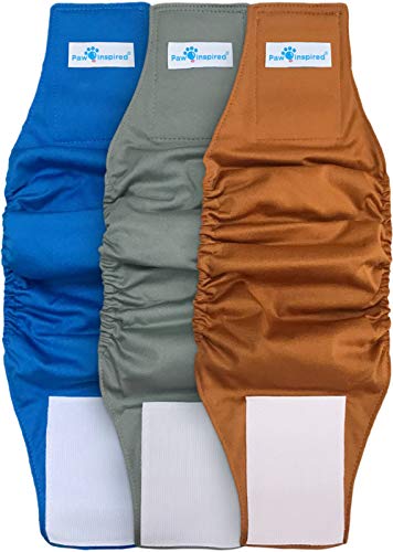 Paw Inspired Reusable, Washable Belly Bands for Male Dogs (X-Small, 3 Count) with Disposable Diaper Liner Inserts (30 Count)