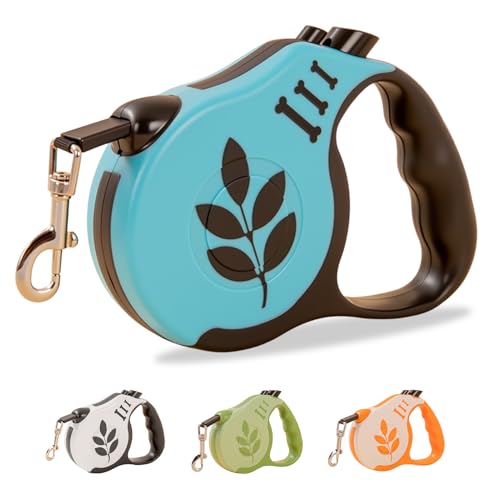Retractable Dog Leash with Non-Slip Handle, 16 FT Automatic Telescopic Tractor with Atuo Locking Botton，Durable Pet Tape for Small and Medium-Sized Dogs Blue - color: Light Blue, size: 16FT