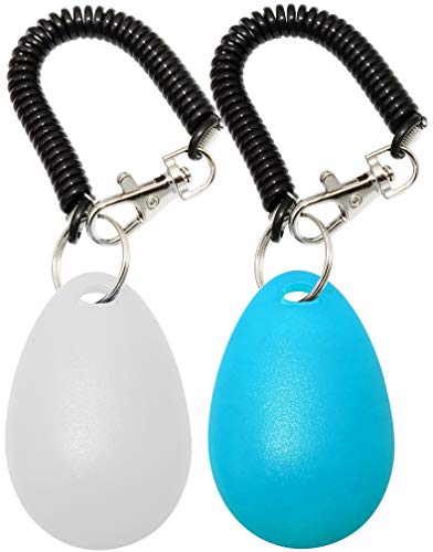 Chadou Training Clicker for Pet Like Dog Cat Horse Bird Dolphin Puppy with Wrist Strap, 2 Pack