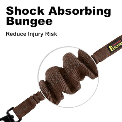 Plutus Pet Dog Seat Belt for Car, Adjustable Dog Car Harness with Carabiner Clip, Reflective Safety Dog Seatbelt Leash with Elastic Bungee, Chocolate - color: Chocolate