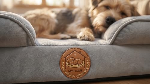 Orthopedic Dog Bed for Small Dogs- Memory Foam Pet Bed with Cooling Support, Calming Washable Dog Bed with Soft Bolster, Removable Machine Washable Cover, Non-Slip Bottom with My Home Label