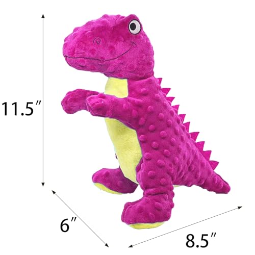No Stuffing Dog Toys for Aggressive Chewers, Squeaky Wrinkled Toys, Durable Dog Chew Toys, Soft and Tough Plush Toys, Suitable for All Breeds of Dogs. (Dinosaur (Red)) - color: Dinosaur (Red)