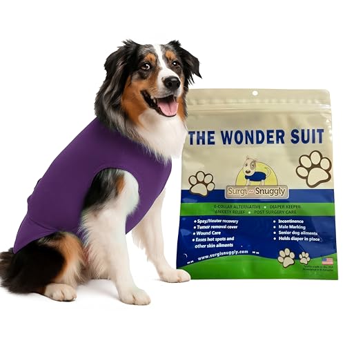 SurgiSnuggly Dog Diapers Male OR Dog Diapers Female Bodysuit Can Use for Female Dog Heat Cycle and It's Comfier Than Dog Suspenders from The Inventors of The Original Bodysuit for Pet's M Blue