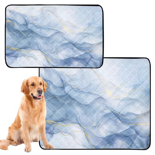 Qilmy Marble Pet Mat, Waterproof Reusable Dog Training Pad Anti-Slip Pet Creat Pad for Small Medium Large Dogs and Cats - size: Medium+Large