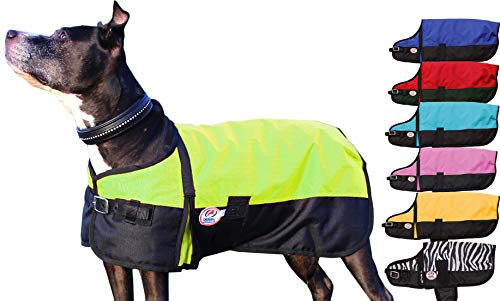 Derby Originals Horse Tough 600D Ripstop Waterproof Winter Dog Coat 150g Medium Weight - color: Lemon Lime Green, size: 17.5 in